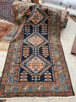 3'3 x 6 Antique Persian Malayer rug #2452ML / small vintage rug - Blue Parakeet Rugs
