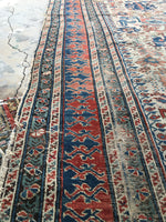 4'3 x 9'8 Worn Antique Caucasian Rug - Blue Parakeet Rugs