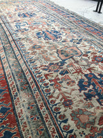 4'3 x 9'8 Worn Antique Caucasian Rug - Blue Parakeet Rugs
