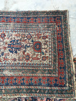 4'3 x 9'8 Worn Antique Caucasian Rug - Blue Parakeet Rugs