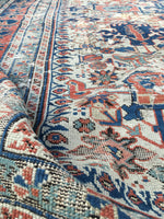 4'3 x 9'8 Worn Antique Caucasian Rug - Blue Parakeet Rugs