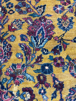 10’6 x 13’10 Antique Marigold Yellow Sarouk rug #2776 - Blue Parakeet Rugs