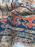 4'3 x 9'8 Worn Antique Caucasian Rug - Blue Parakeet Rugs