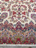 9'6 x 18'4 Vintage oversize floral Kerman rug #2097 / 10x18 Vintage Rug - Blue Parakeet Rugs