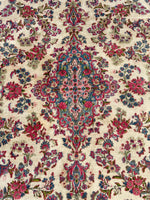 9'6 x 18'4 Vintage oversize floral Kerman rug #2097 / 10x18 Vintage Rug - Blue Parakeet Rugs