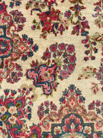 9'6 x 18'4 Vintage oversize floral Kerman rug #2097 / 10x18 Vintage Rug - Blue Parakeet Rugs