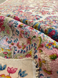 9'6 x 18'4 Vintage oversize floral Kerman rug #2097 / 10x18 Vintage Rug - Blue Parakeet Rugs