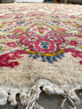 9'6 x 18'4 Vintage oversize floral Kerman rug #2097 / 10x18 Vintage Rug - Blue Parakeet Rugs