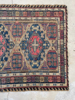 4'3 x 6'8 Antique flat weave Soumak rug #997 / 4x7 Vintage Rug - Blue Parakeet Rugs