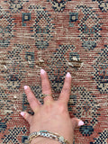 4' x 12'8 Worn to perfection paisley runner #2098 / 4x13 vintage runner - Blue Parakeet Rugs