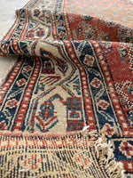 4' x 12'8 Worn to perfection paisley runner #2098 / 4x13 vintage runner - Blue Parakeet Rugs