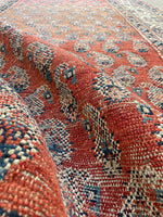 4' x 12'8 Worn to perfection paisley runner #2098 / 4x13 vintage runner - Blue Parakeet Rugs
