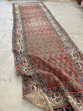 4' x 12'8 Worn to perfection paisley runner #2098 / 4x13 vintage runner - Blue Parakeet Rugs