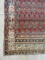 4' x 12'8 Worn to perfection paisley runner #2098 / 4x13 vintage runner - Blue Parakeet Rugs