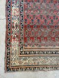 4' x 12'8 Worn to perfection paisley runner #2098 / 4x13 vintage runner - Blue Parakeet Rugs
