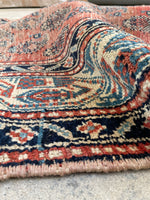 4' x 12'8 Worn to perfection paisley runner #2098 / 4x13 vintage runner - Blue Parakeet Rugs