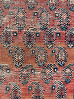4' x 12'8 Worn to perfection paisley runner #2098 / 4x13 vintage runner - Blue Parakeet Rugs