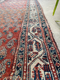 4' x 12'8 Worn to perfection paisley runner #2098 / 4x13 vintage runner - Blue Parakeet Rugs