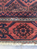 3' x 4'9 Antique Baluch Rug / 3x5 worn vintage rug - Blue Parakeet Rugs