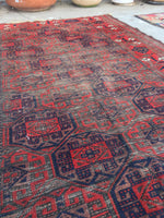 3'3 x 6'4 Antique Baluch Rug / 3x6 worn vintage rug (#745) - Blue Parakeet Rugs