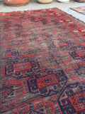 3'3 x 6'4 Antique Baluch Rug / 3x6 worn vintage rug (#745) - Blue Parakeet Rugs