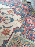9 x 12'6 Large 1920s Spanish Rug / 9x12 vintage rug (#1251) - Blue Parakeet Rugs