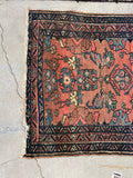 3' x 4'7 Antique scatter rug #2100 / 3x5 Vintage Rug - Blue Parakeet Rugs