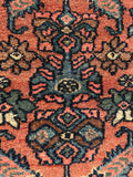 3' x 4'7 Antique scatter rug #2100 / 3x5 Vintage Rug - Blue Parakeet Rugs