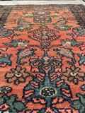 3' x 4'7 Antique scatter rug #2100 / 3x5 Vintage Rug - Blue Parakeet Rugs