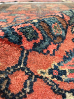 3' x 4'7 Antique scatter rug #2100 / 3x5 Vintage Rug - Blue Parakeet Rugs