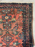 3' x 4'7 Antique scatter rug #2100 / 3x5 Vintage Rug - Blue Parakeet Rugs