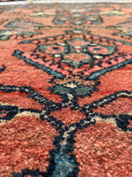 3' x 4'7 Antique scatter rug #2100 / 3x5 Vintage Rug - Blue Parakeet Rugs