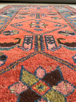 2'8 x 5' Antique Scatter rug #2102 / 3x5 Vintage Rug - Blue Parakeet Rugs