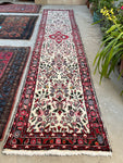 2'8 x 13'2 Skinny Vintage floral on ivory ground runner #2104 / 3x13 Vintage runner - Blue Parakeet Rugs