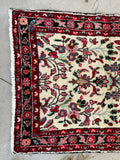 2'8 x 13'2 Skinny Vintage floral on ivory ground runner #2104 / 3x13 Vintage runner - Blue Parakeet Rugs