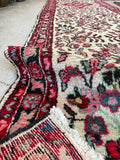 2'8 x 13'2 Skinny Vintage floral on ivory ground runner #2104 / 3x13 Vintage runner - Blue Parakeet Rugs