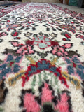 2'8 x 13'2 Skinny Vintage floral on ivory ground runner #2104 / 3x13 Vintage runner - Blue Parakeet Rugs