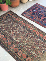3'5 x 15' Antique Persian Malayer Runner / long vintage runner / 15' rug runner - Blue Parakeet Rugs