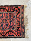 3' x 5'5' Nomadic Baluchistan rug #2099 / 3x6 Vintage Rug - Blue Parakeet Rugs