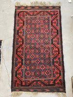 3' x 5'5' Nomadic Baluchistan rug #2099 / 3x6 Vintage Rug - Blue Parakeet Rugs