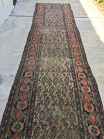 3'5 x 15' Antique Persian Malayer Runner / long vintage runner / 15' rug runner - Blue Parakeet Rugs