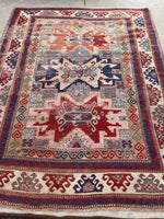 5’6 x 7’1 Antique Kazak Rug (#1387ML) - Blue Parakeet Rugs