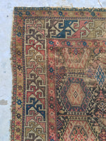 4'5 x 6'2 Antique Shirvan Caucasian rug - Blue Parakeet Rugs