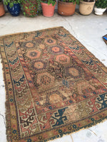 4'5 x 6'2 Antique Shirvan Caucasian rug - Blue Parakeet Rugs