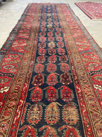 3'2 x 11' Antique worn Persian runner #2260 / 3x11 Vintage Runner - Blue Parakeet Rugs