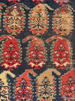 3'2 x 11' Antique worn Persian runner #2260 / 3x11 Vintage Runner - Blue Parakeet Rugs