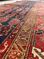 3'2 x 11' Antique worn Persian runner #2260 / 3x11 Vintage Runner - Blue Parakeet Rugs