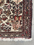 1'11 x 2'9 Antique ivory Persian Dargazine rug #2262 / 2x3 Vintage Rug - Blue Parakeet Rugs