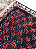 2'5 x 2'8 square antique Baluch mat (#1097) - Blue Parakeet Rugs