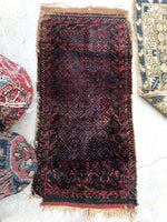 1'7 x 3'3 antique nomadic Baluch scatter rug (#1103) - Blue Parakeet Rugs